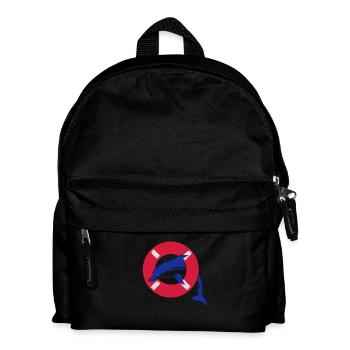 Delphin Delfin lifebelt Rettungsring 3-color - Kinder Rucksack - Schwarz - Vorne