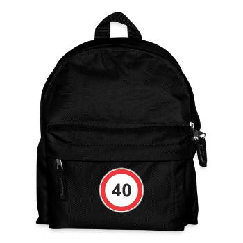 Verkehrsschild 40 - Kinder Rucksack - Schwarz - Vorne