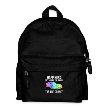 Happiness is the corner - Kinder Rucksack - Schwarz - Vorne