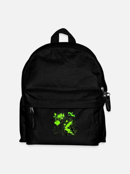Green splatter - Kids' Backpack - black