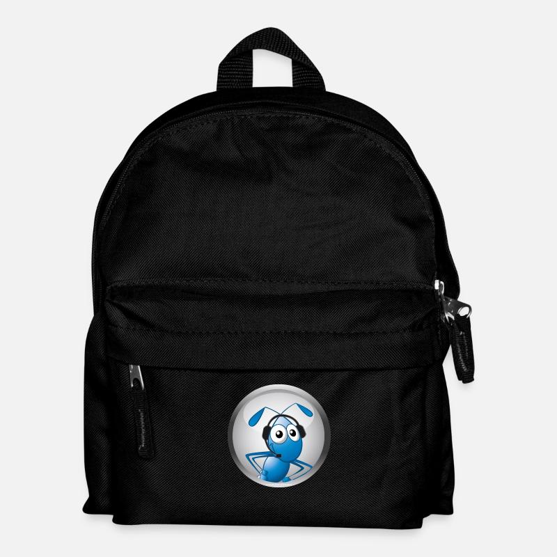 Ameise mit Headset - Kinder Rucksack - Schwarz