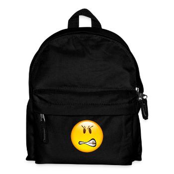Smiley Glossy Angry - Kinder Rucksack - Schwarz - Vorne