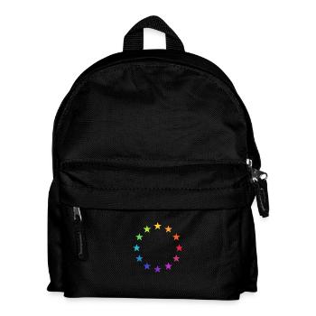 Europa bunt, Regenbogen Sterne, EU, Europe rainbow - Kinder Rucksack - Schwarz - Vorne