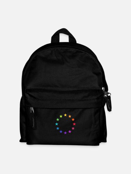 Europa bunt, Regenbogen Sterne, EU, Europe rainbow - Kinder Rucksack - Schwarz
