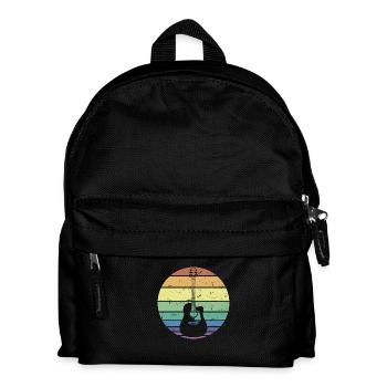 Rétro Guitare Acoustique Guitariste Guitariste Cadeau - Sac à dos Enfant - noir - Devant