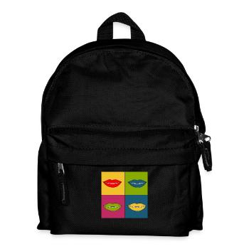 Pop Art Lips Lipstick Poster Colorful Gift - Kids' Backpack - black - Front