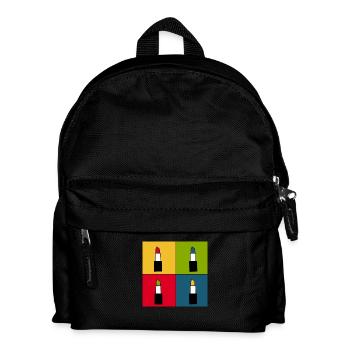 Pop Art Lips Lipstick Poster Colorful Gift - Kids' Backpack - black - Front