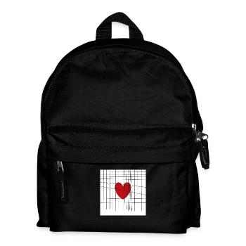 Herz hinter Gittern - Kinder Rucksack - Schwarz - Vorne