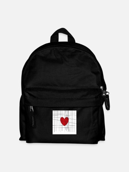 Herz hinter Gittern - Kinder Rucksack - Schwarz