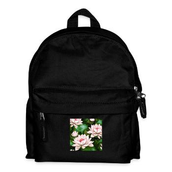 Wasserlilien Seerosen - Kinder Rucksack - Schwarz - Vorne