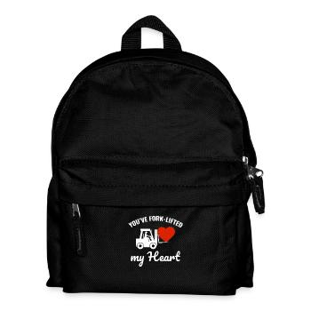 Forklift Operator Driver Valentine’s Day Funny - Kids' Backpack - black - Front