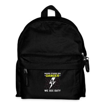 Lineman Duty Danger Tapferer Held - Kinder Rucksack - Schwarz - Vorne