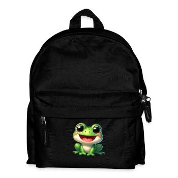 Frog / Frosch - Kinder Rucksack - Schwarz - Vorne
