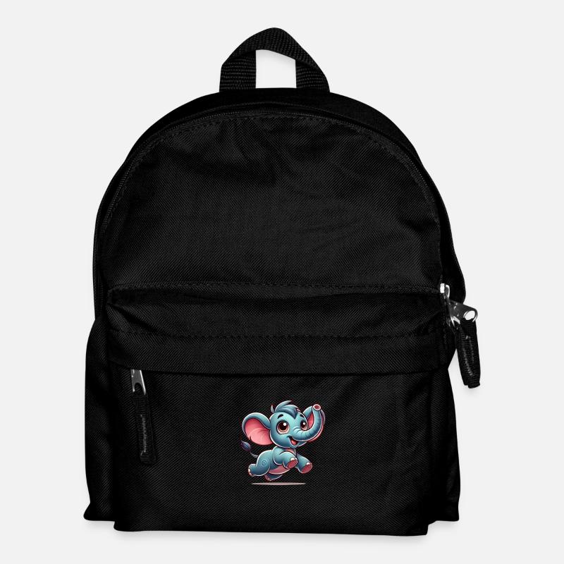 Cartoon Elephant - Kinder Rucksack - Schwarz