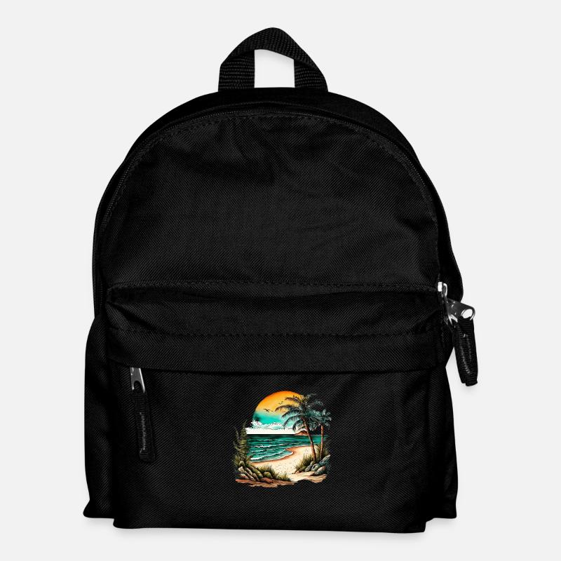 Strand für den Surfer - Kinder Rucksack - Schwarz