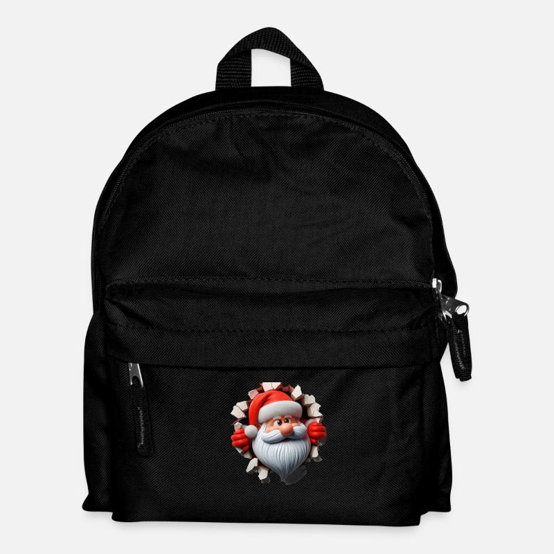 Santa in the hole from the front 4 - Kids' Backpack - black