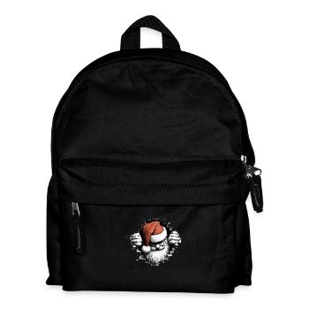 Santa im Loch von vorne 5 - Kinder Rucksack - Schwarz - Vorne