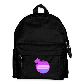 Palm Trees Island Trees Beach Stripes Sea Travel Pink - Kids' Backpack - black - Front