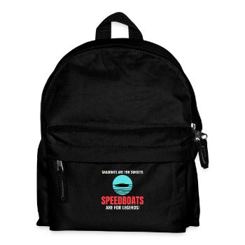 Schnellbootrennen für Bootsfahrer und Nervenkitzel-Suchende - Kinder Rucksack - Schwarz - Vorne