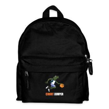 Court Jumper Frog Unisex T-Shirt - Fun Basketball - Kids' Backpack - black - Front