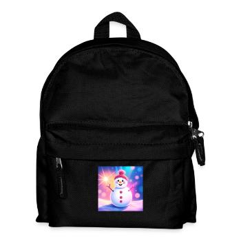 Mignon bonhomme de neige - Sac à dos Enfant - noir - Devant