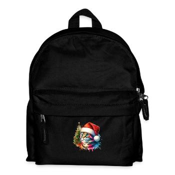 Chat mignon Noël - Sac à dos Enfant - noir - Devant