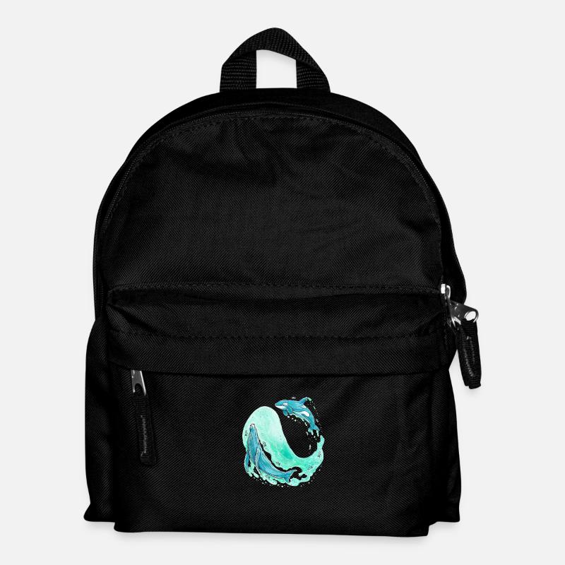 Vague de baleine - Sac à dos Enfant - noir