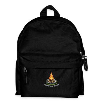 Équipe de camping autour d’un feu de camp - Sac à dos Enfant - noir - Devant