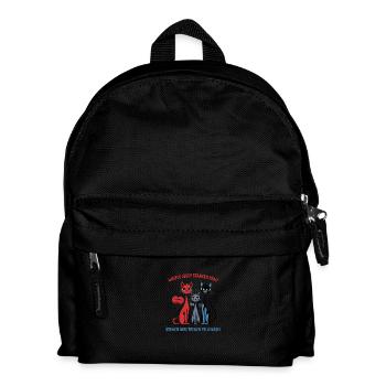 Hinter Jeden Starken Frau stehen ihre Fellnasen - Kinder Rucksack - Schwarz - Vorne