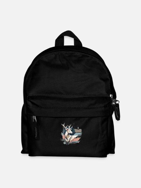 Modern Hirsch Design #3 - Kinder Rucksack - Schwarz