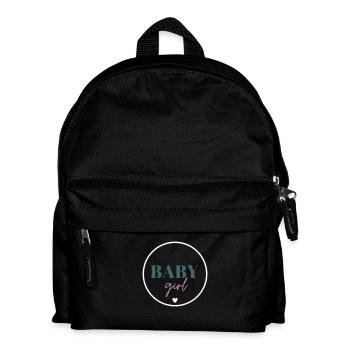 bébé fille - Cercle simple avec coeur - Sac à dos Enfant - noir - Devant