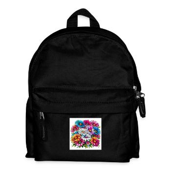 Colourful Daisy Drawing - Kids' Backpack - black - Front