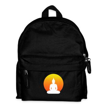 Buddha im Schneidersitz - Kinder Rucksack - Schwarz - Vorne