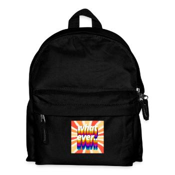 Retro Colourful "Whatever" Typography Design - Kids' Backpack - black - Front
