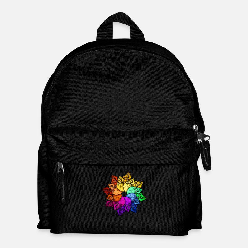 Crâne arc-en-ciel - Sac à dos Enfant - noir
