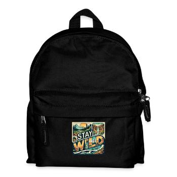 Bleib wild - Kinder Rucksack - Schwarz - Vorne