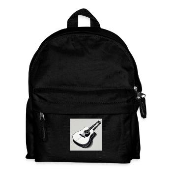 Gitarre - Vintage - Country - Band - Freiheit - Kinder Rucksack - Schwarz - Vorne