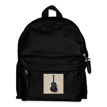 Schwarze Gitarre mit minimalistischen Design - Kinder Rucksack - Schwarz - Vorne