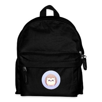 Hedgehog Cartoon Illustration - Kids' Backpack - black - Front