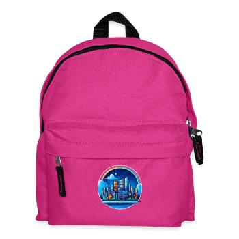 Stadt Nachtschimmer - Kinder Rucksack - Fuchsia - Vorne