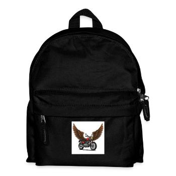 Futuristisches Motorrad mit Flügeln - Kinder Rucksack - Schwarz - Vorne