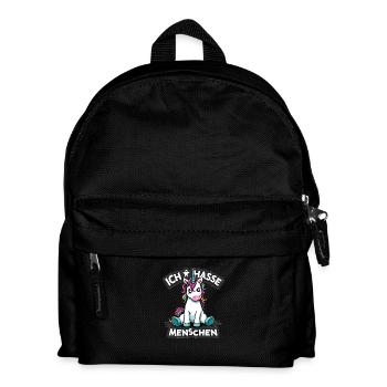 Ich hasse Menschen Einhorn Lustig Bunt - Kinder Rucksack - Schwarz - Vorne