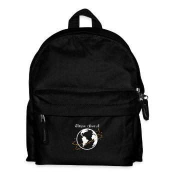 Glitzer überall–Funkelndes Weltkugel Shirt-Design - Kinder Rucksack - Schwarz - Vorne