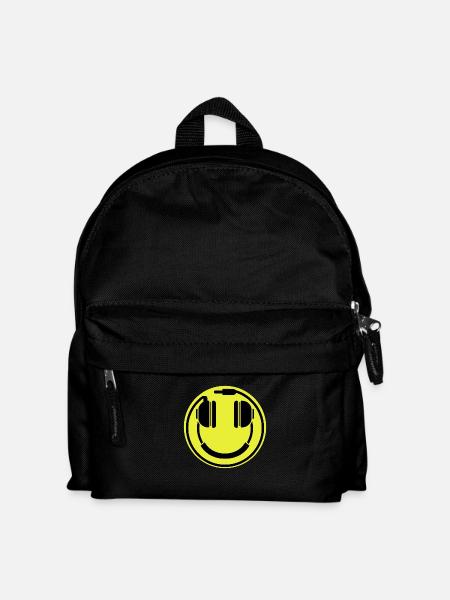 DJ Groove Kopfhörer Happy Face - Kinder Rucksack - Schwarz