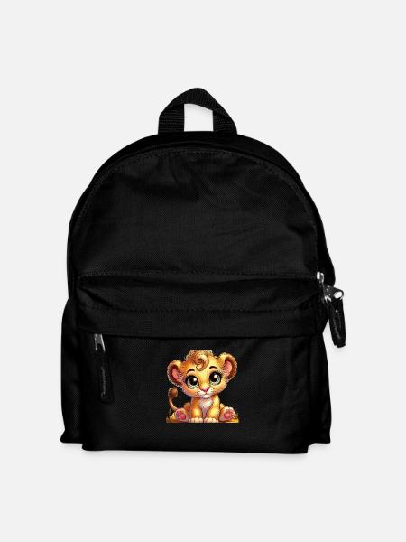 Cute Lion Girl - Kids' Backpack - black
