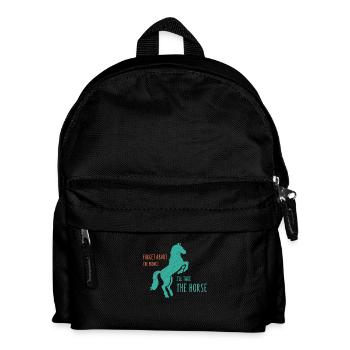 Pferd Geschenkidee Geschenk Pferdeliebhaber - Kinder Rucksack - Schwarz - Vorne