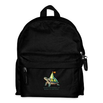 Partyschildkröte: Genieße mein Alter! - Kinder Rucksack - Schwarz - Vorne