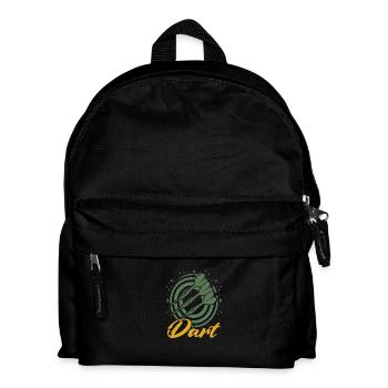 Darts Dart Spruch Wurfspieß Sport Geschenkidee - Kinder Rucksack - Schwarz - Vorne