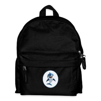 Delphin - Kinder Rucksack - Schwarz - Vorne