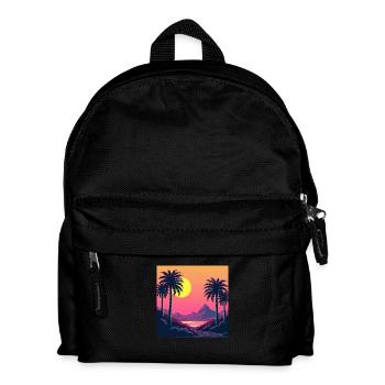Vibrant retro 80s inspired sunset - Kids' Backpack - black - Front